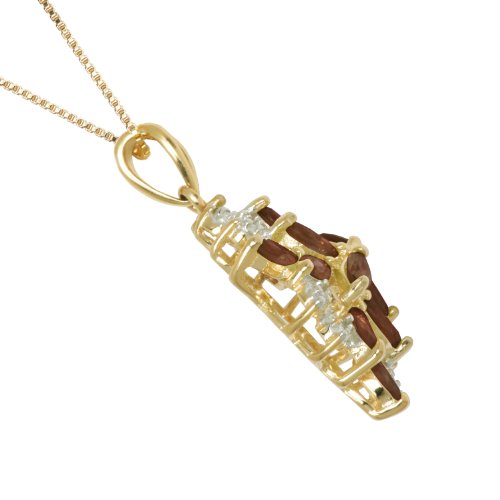 Garnet January Birthstone Necklace with Diamond-Accented Pendant