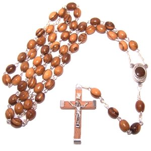 Olive Wood Rosary with Soil from Bethlehem Market