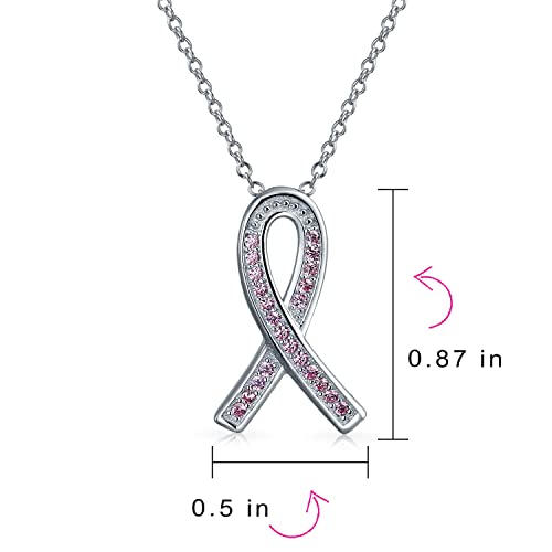 Elegant Breast Cancer Survivor Ribbon Pendant Necklace