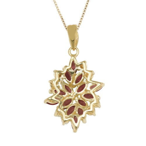 Garnet January Birthstone Necklace with Diamond-Accented Pendant