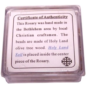 Olive Wood Rosary with Soil from Bethlehem Market
