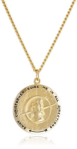 Men's 14k Gold-Filled Saint Christopher Compass Medal
