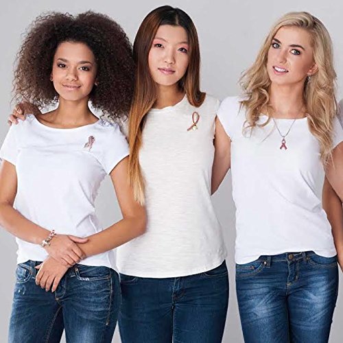 Elegant Breast Cancer Survivor Ribbon Pendant Necklace