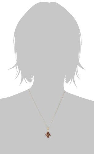 Garnet January Birthstone Necklace with Diamond-Accented Pendant