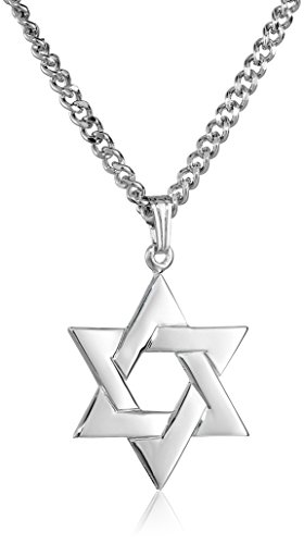 Men's Sterling Silver Star of David Pendant with Chain