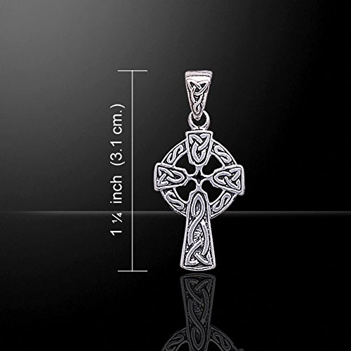 Sterling Silver Celtic Knot Sun Cross Pendant Necklace