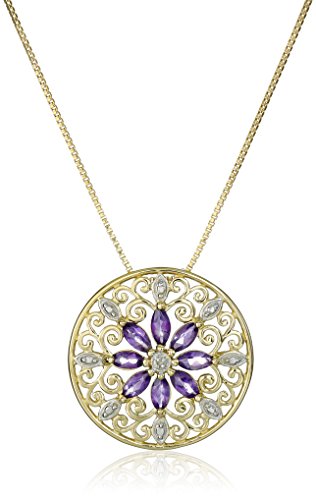 Amazon Essentials 18k Yellow Gold Plated Amethyst Necklace