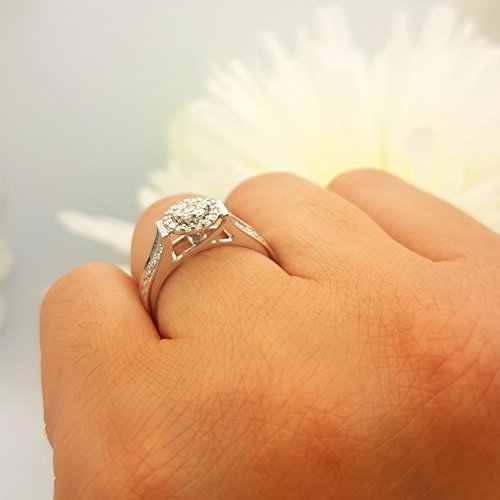 0.55 ct Diamond Women's Engagement Halo Ring, 14k