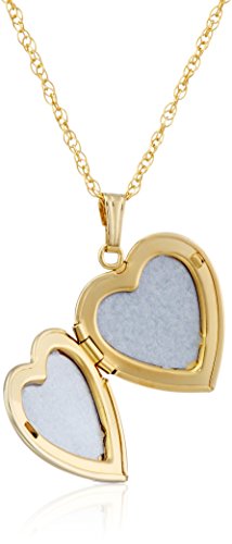 14k Yellow Gold Heart Locket with Engraved Flowers
