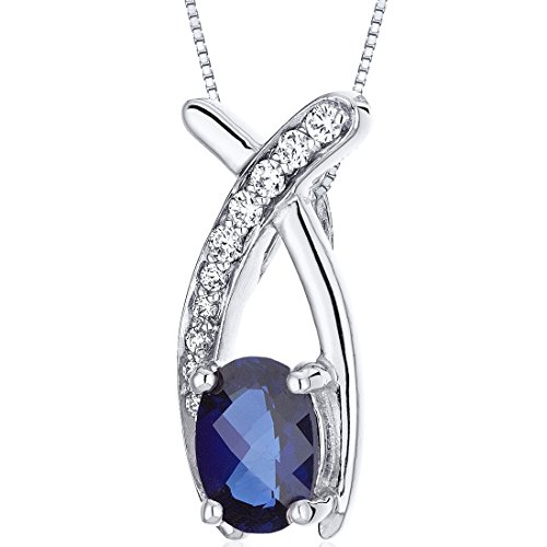 Blue Sapphire Infinity Pendant Necklace 925 Sterling Silver