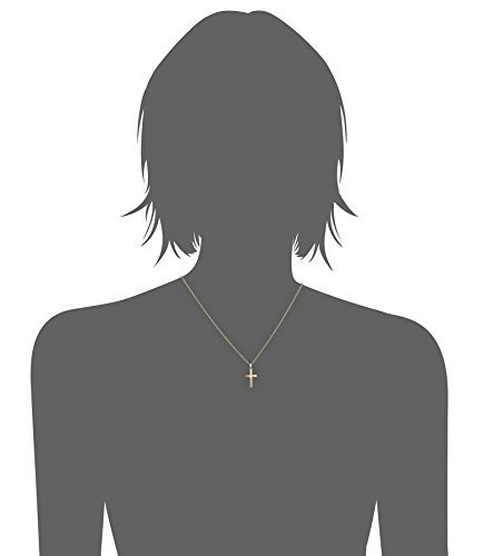 14k Yellow Gold Diamond-Accented Cross Pendant Necklace