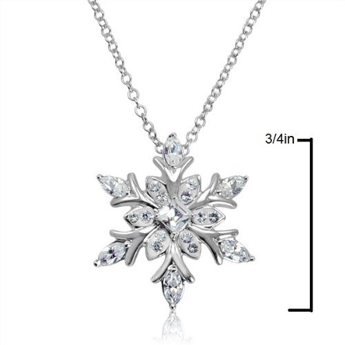 Swarovski Crystal Snowflake Pendant Necklace in Sterling Silver