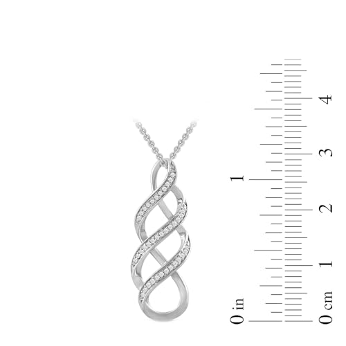 Women's Sterling Silver Diamond Twist Pendant Necklace, 18