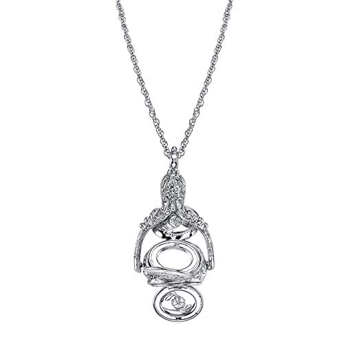1928 Flower Spinner Locket Pendant Necklace - 30 Inches