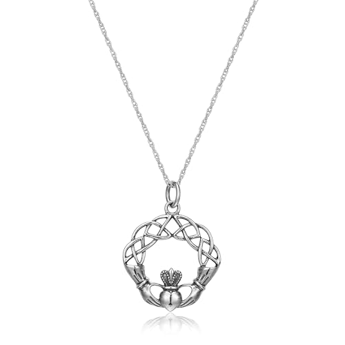 Celtic Knot Claddagh Pendant Necklace 18
