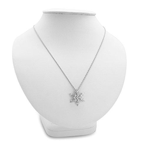 Swarovski Crystal Snowflake Pendant Necklace in Sterling Silver