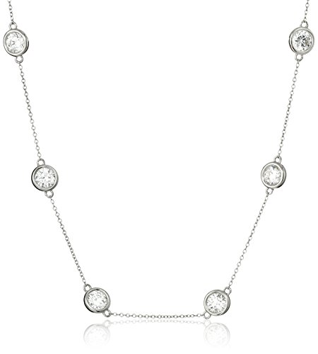 Platinum Plated Sterling Silver Infinite Elements Necklace, 36