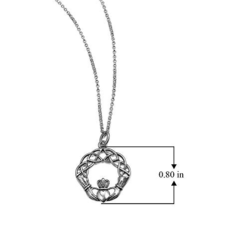Celtic Knot Claddagh Pendant Necklace 18