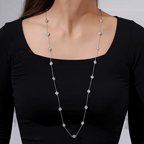 Platinum Plated Sterling Silver Infinite Elements Necklace, 36