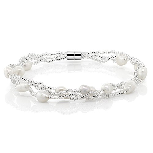 White Cultured Freshwater Pearl Necklace and Bracelet Set