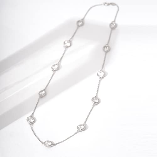 Platinum Plated Sterling Silver Infinite Elements Necklace, 36