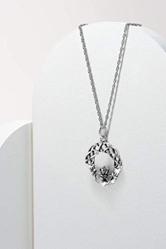 Celtic Knot Claddagh Pendant Necklace 18