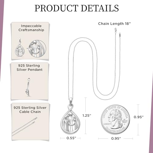 Sterling Silver Family Necklace with Parent and Two Children