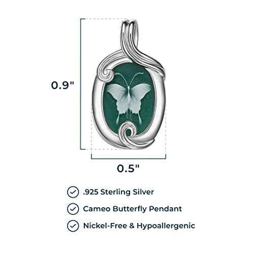 MORGAN & PAIGE Sterling Silver Butterfly Agate Necklace