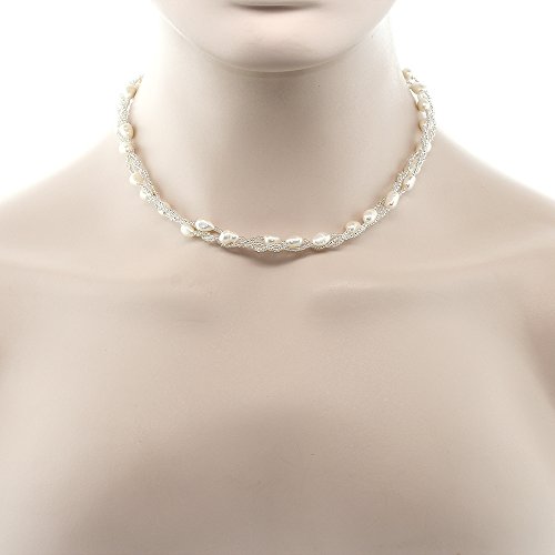 White Cultured Freshwater Pearl Necklace and Bracelet Set