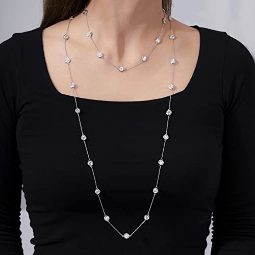 Platinum Plated Sterling Silver Infinite Elements Necklace, 36