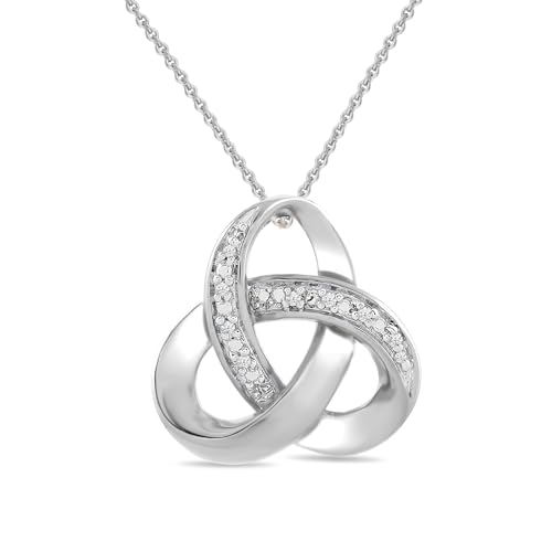 Sterling Silver Diamond Accent Love Knot Pendant Necklace 18