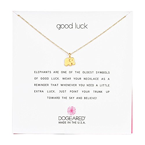 Gold-Plated Elephant Pendant Necklace for Good Luck, 16