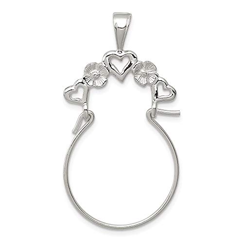 Sterling Silver Heart Charm Pendant - Ring Holder Gift