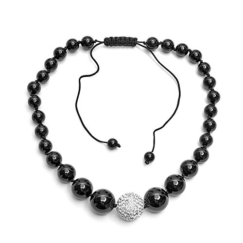 Swarovski Crystal Beaded Choker Necklace White Black Disco