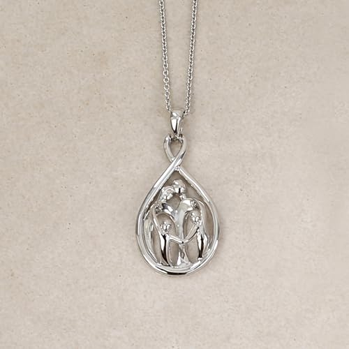 Sterling Silver Family Necklace with Parent and Two Children