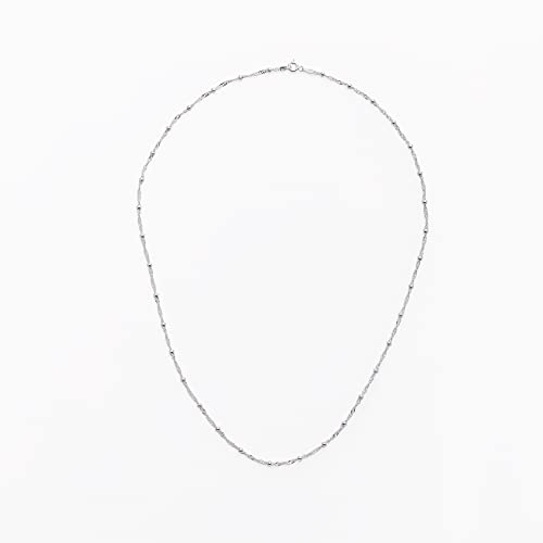 Women's Sterling Silver Bead Chain Station Necklace, 20