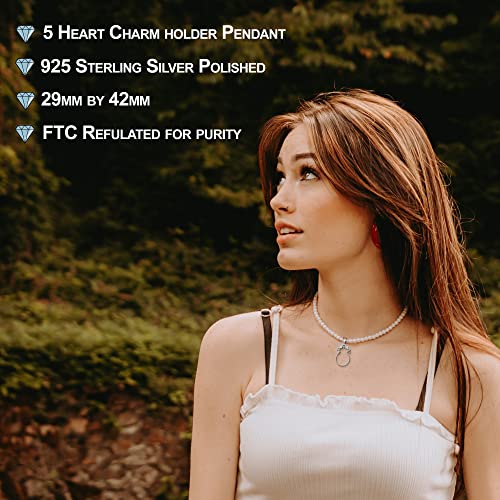 Sterling Silver Heart Charm Pendant - Ring Holder Gift