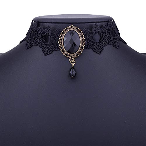 Vintage Black Lace Gothic Statement Choker Necklace