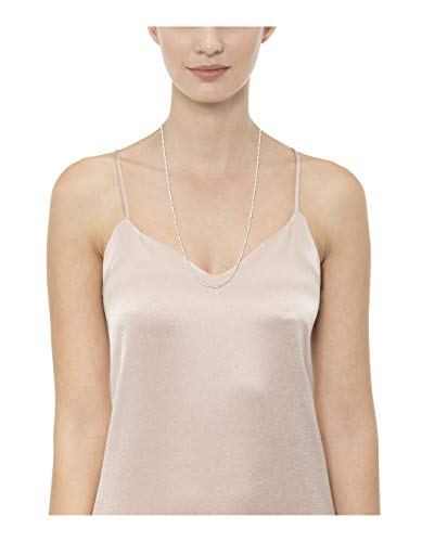 Women's Sterling Silver Bead Chain Station Necklace, 20