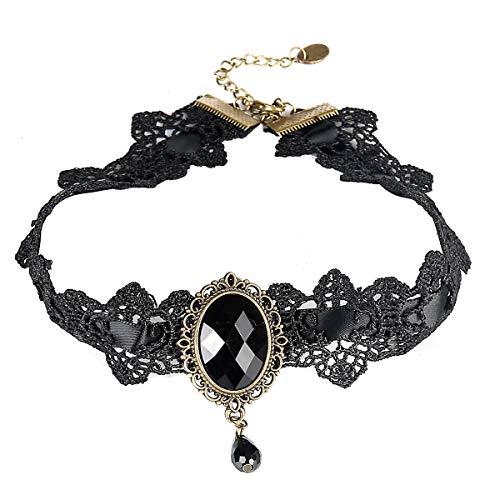 Vintage Black Lace Gothic Statement Choker Necklace