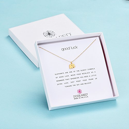 Gold-Plated Elephant Pendant Necklace for Good Luck, 16