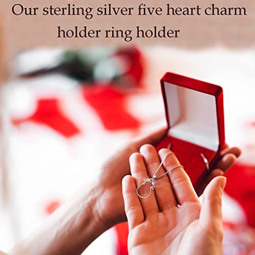 Sterling Silver Heart Charm Pendant - Ring Holder Gift