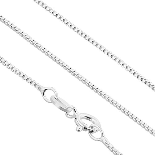 Italian 925 Sterling Silver 14" Box Link Chain Necklace