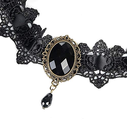 Vintage Black Lace Gothic Statement Choker Necklace