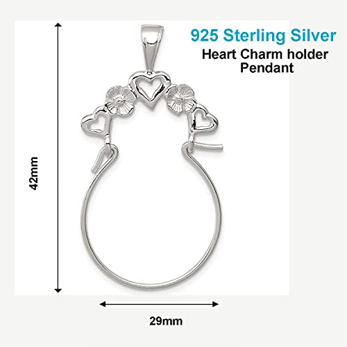 Sterling Silver Heart Charm Pendant - Ring Holder Gift