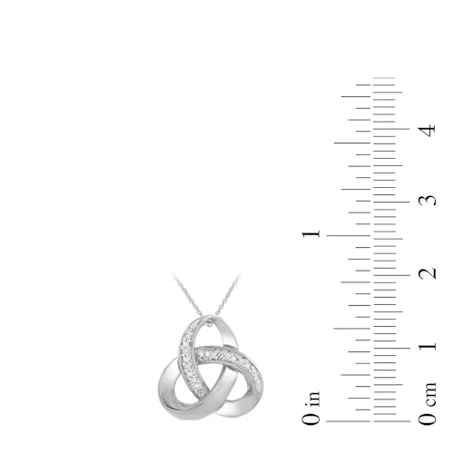 Sterling Silver Diamond Accent Love Knot Pendant Necklace 18