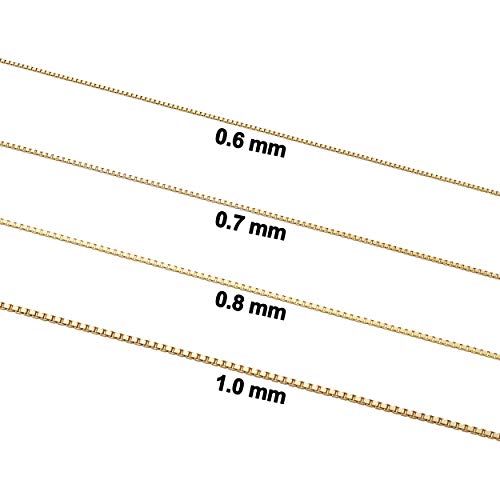 14k Gold Venetian Box Chain Necklace for Women