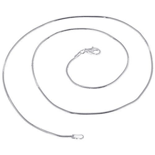 Italian 925 Sterling Silver Diamond-Cut Snake 16" Necklace