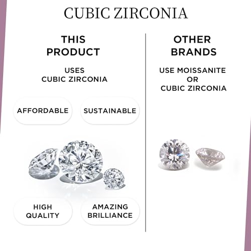 Yellow Gold 6.5mm Cubic Zirconia Pendant Necklace