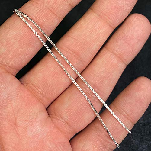 Italian 925 Sterling Silver 14" Box Link Chain Necklace